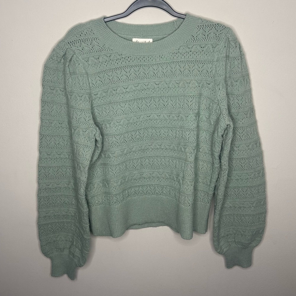 Marked Cable Knit Sweater Sage Green